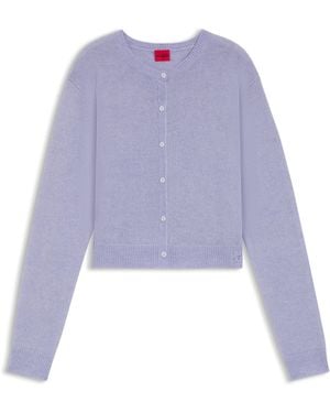 HUGO Geknöpfter Cardigan Mit Tonaler Logo-Stickerei - Lila