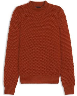 BOSS Pullover Aus Schurwolle Mit Strukturiertem Strickmuster - Braun