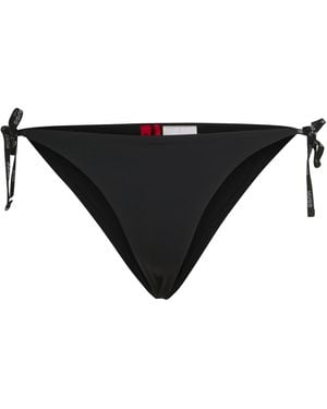 HUGO Bikinibroekje Met Contrasterende Logostrikjes - Zwart
