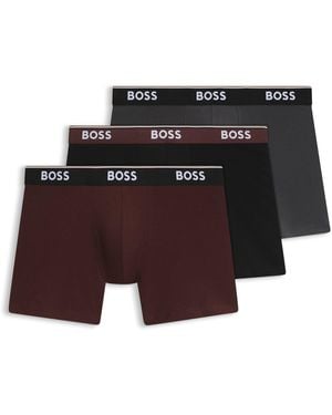 BOSS Set Van Drie Boxershorts Van Stretchkatoen - Zwart