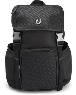 BOSS Rugtas Van Twill Met Double B-Monogram - Zwart