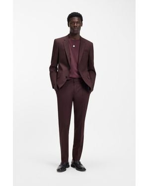 HUGO Light Brown Men's Business Suits Size 36r - Red