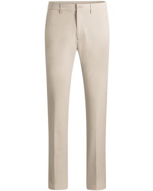 BOSS Slim-Fit Hose Aus Wasserabweisendem Stretch-Gewebe - Natur