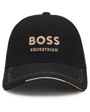BOSS Equestrian Logo-Embroidered Cap - Black