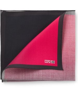 HUGO Degradé Pocket Square With Logo Print - Pink