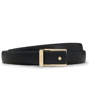 BOSS Leather Belt With-Tone Buckle - Black