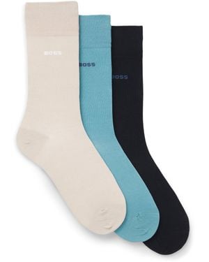 BOSS Three-Pack Of Regular-Length Socks - Blue
