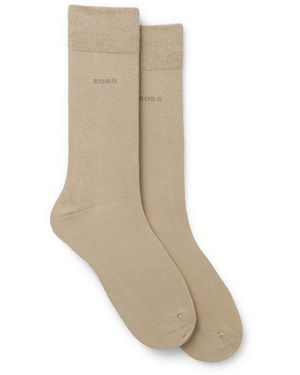 BOSS Two-Pack Regular-Length Cotton Blend Socks - Brown