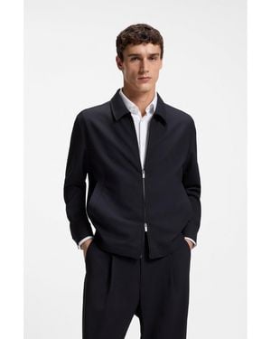 BOSS Relaxed-Fit Zip-Up Jacket - Blue