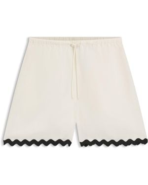 HUGO Relaxed-Fit Shorts Met Zigzagband - Naturel