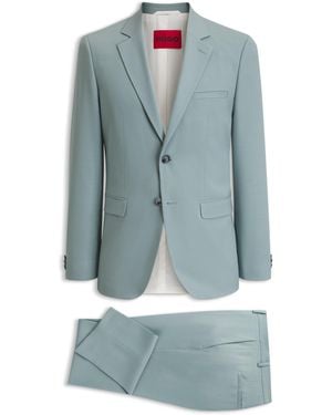 HUGO Extra Slim-Fit Tweedelig Pak Van Stretchmateriaal - Blauw