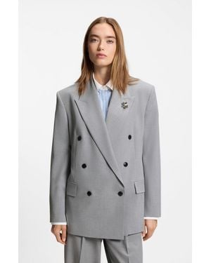 HUGO Light Gray Women's Tailored Jackets Size 6