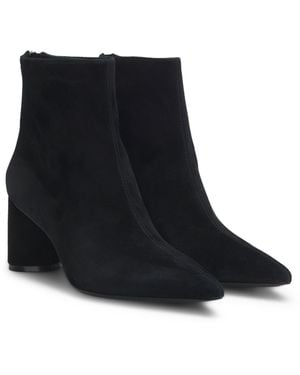 BOSS Suede Boots With Block Heel - Black