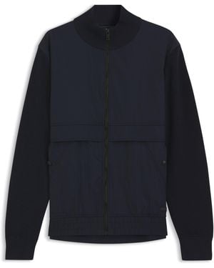BOSS Chaqueta De Mezcla De Algodón Con Detalles En Tejido De Contraste - Azul