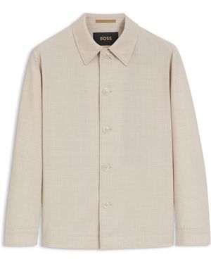 BOSS Sobrecamisa Relaxed Fit En Tejido De Tres Capas - Neutro