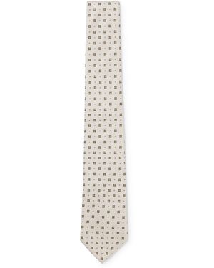 BOSS Krawatte Aus Seide Mit Jacquard-Muster - Weiß