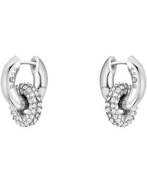 BOSS Earrings With Pavé Crystals - Metallic