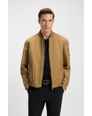 BOSS Water-Repellent Jacket With Double B Monogram Trim - Natural
