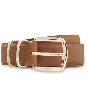 BOSS Leather Belt With Twin Metal Keeper - Brown