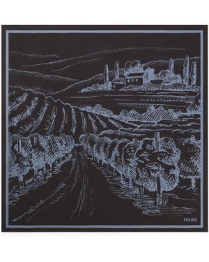 HUGO Bandana Mit Landschafts-Print - Schwarz