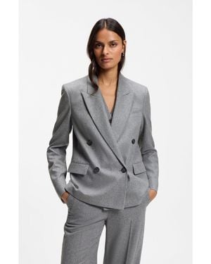 BOSS Double-Breasted Regular-Fit Blazer - Grey