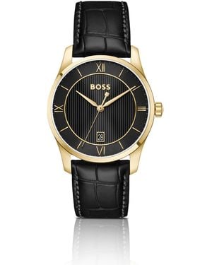 BOSS Principle Prestige Reloj Con Esfera Negra Con Textura - Negro