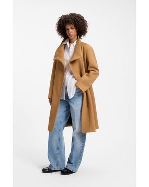 HUGO Regular-Fit Coat With Asymmetric Zip - Blue