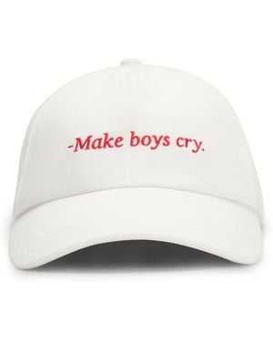 HUGO Cap Aus Baumwoll-Twill Mit Slogan-Stickerei - Weiß