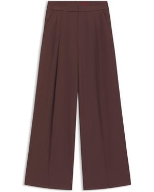 HUGO Relaxed-Fit Broek Van Stretchmateriaal Dubbele Plooien - Paars