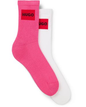 HUGO Set Van Twee Paar Korte Sokken Met Rode Logo's - Roze
