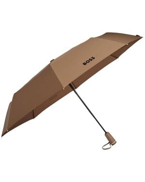 BOSS Monogram-Canopy Pocket Umbrella - Brown