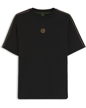 BOSS The Open Cotton T-Shirt With Golf Graphic - Black