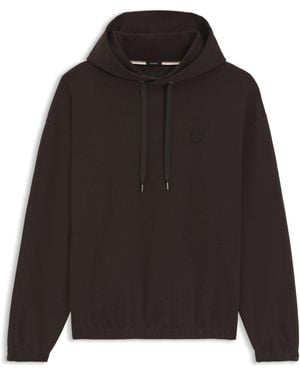 BOSS Relaxed-Fit Hoodie Van Gemerceriseerde Katoen - Zwart