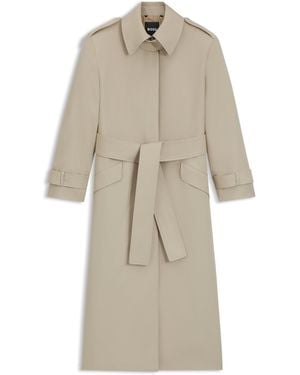 BOSS Trenchcoat Aus Schurwolle Mit Gürtel - Natur