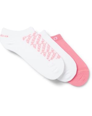 HUGO Set Van Drie Paar Enkelsokken Met Logodetails - Roze