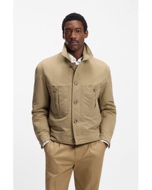 BOSS Khaki Men's Casual Jackets Size 38r - Natural