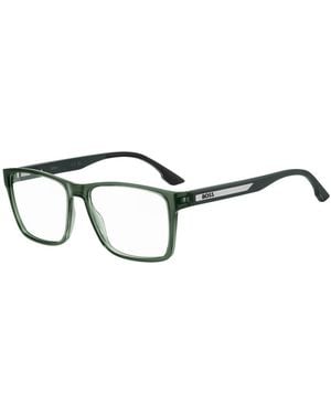 BOSS Transparent- Optical Frames With Logo Plaque - Green