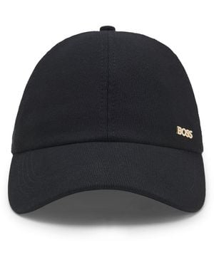 BOSS Cap Aus Baumwoll-Mix Mit Cordstruktur Und Metall-Logo - Blau