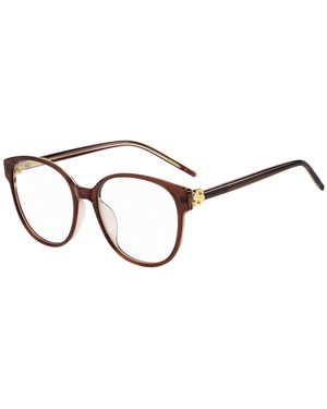 BOSS Transparent-Burgundy Optical Frames With Double B Monogram - Metallic