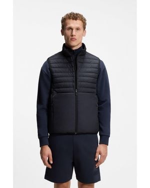 BOSS Water-Repellent Gilet With Decorative Reflective Accents - Blue