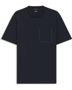 BOSS T-Shirt Aus Baumwoll-Mix Mit Tasche - Blau