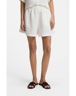 BOSS Relaxed-Fit Shorts With Embroidered Logo - White