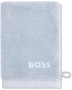 BOSS Manopla De Baño De Algodón Con Logo Bordado - Azul
