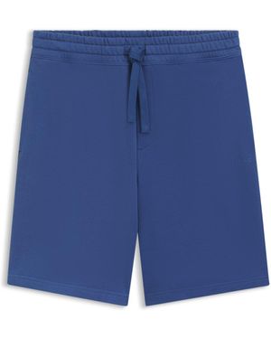 HUGO Relaxed-Fit Shorts Aus Baumwoll-Terry Mit Logo-Print - Blau