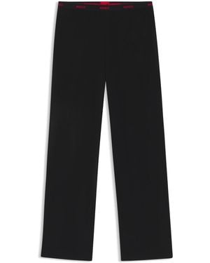 HUGO Pyjamabroek Van Stretchkatoen Met Logo's Op De Tailleband - Zwart