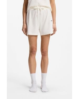 BOSS Stretch-Cotton Pyjama Shorts With Branded Cords - Natural
