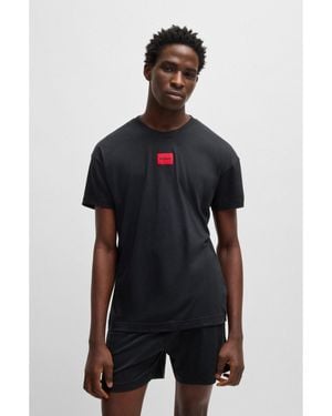HUGO Cotton-Modal Blend Pyjamas With Logo Labels - Black
