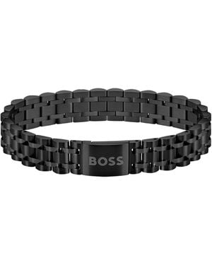 BOSS Armband Van Staal Met Magnetische Logosluiting - Zwart