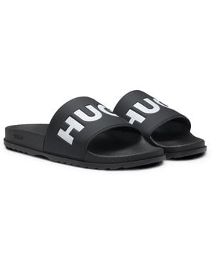 HUGO Slides With Logo Strap - Black