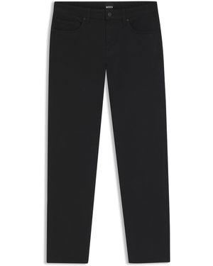 BOSS Delaware Slim-Fit Hose Aus Elastischem Baumwoll-Twill - Schwarz